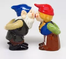 Kissing Garden Gnomes Magnetic Salt and Pepper Shaker Set