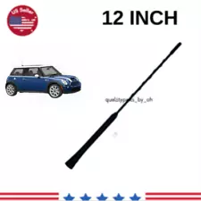 12" Short Black Antenna Mast Replacement AM/FM For MINI COOPER 2002-2023