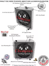 RS Champion 4 Row Radiator W/ 16" Fan for 1958 - 1980 Toyota Land Cruiser V6 Eng