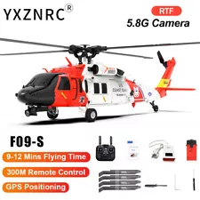 YXZNRC RC Helicopter F09-S 2.4G 6CH Gyro GPS Positioning Aircraft With Battery