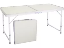 Folding Table 4ft Adjustable Height Portable Lightweight Aluminum Camping Table