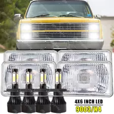 4PCS 4x6" LED Headlights DOT Hi/Lo Beam For Chevy C10 Pickup truck 1980-1986 (For: 1986 Chevrolet C10)