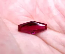 Oblong Hexagon Faceted Ruby Weighs 3.7 carats 7mm x 15.25mm x 4mm