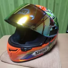 SHOEI X-Fourteen X-14 POWER RUSH TC-8 L size full face helmet used rare