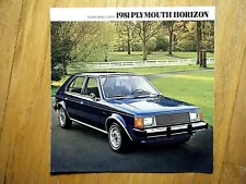 Collectible Vintage Original Sales Brochure 1981 Plymouth Horizon