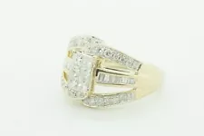 DLC 14k Yellow Gold Diamond Cocktail Ring Estate Sale 1.20ctw Size 7 Women's