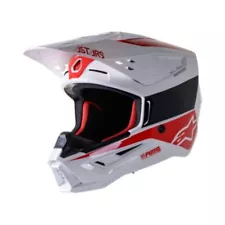 Alpinestars SM5 Bond Glossy Mens Motocross Off Road Dirt Bike Helmet - White/Red