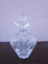 Lead Crystal Perfume Bottle vtg floral design pressed glass for sale!!!