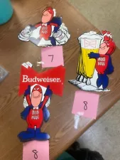 Vintage 80's BUD MAN Budweiser Beer Stickers Decals Lot of 23 Stickers Tool Box