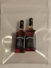 Dollhouse Miniatures 1:12 Set of 2 Jack Daniels Whiskey Bottles