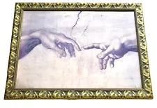 Vintage The Creation of Adam Framed 29.25 x 41.25