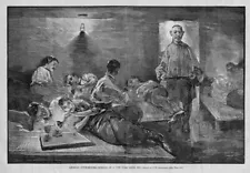 OPIUM SMOKING IN AMERICA NEW YORK OPIUM PIPE DEN 1881 ANTIQUE ENGRAVING CHINAMAN