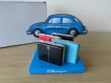 Volkswagen VW Beetle Bug Cigarette Case Set on Display Stand, Memorabilia Model