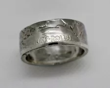 Walking Liberty Half Dollar Coin Ring 90% Silver