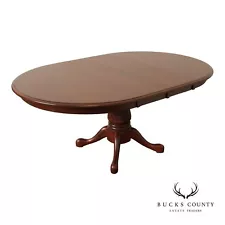 Custom Quality 48 Inch Round Solid Cherry Expandable Dining Table