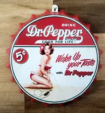 Drink Dr Pepper Large bottle cap metal sign for man cave Bar Decor Soda