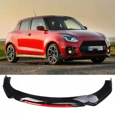 Car Front Bumper Lip Spoiler Splitters For Suzuki Swift RS Black & Red US (For: Suzuki Swift)