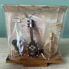 Vtg Mini Wooden Algeria Musical Instruments Souvenir 2”-4” Display 60’s-70’s NOS