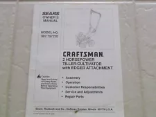 1996 Sears Craftsman 2-Horseposer Tiller Cultivator with Edger Manual 987.797220