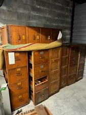 Early 1900's Antique 4 Drawer Tiger Oak Filing Cabinet