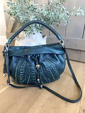 FLASH SALE! BRIGHTON Nina Teal Embroidered Pleated Luxury Leather Shoulder Bag