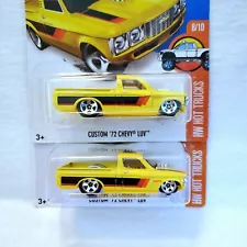 Hot Wheels #148 Custom 72 Chevy Luv Yellow HW Hot Trucks Lot Of 2 Cars For Sale