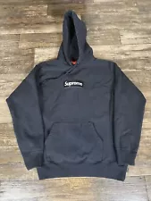 Supreme Box Logo Hoodie Mens Med Hooded Sweatshirt Black FW23