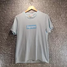 Supreme Box Logo T-Shirt Blue Cotton Small USA Made