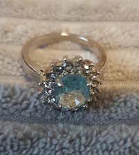 Light Blue Diamante Ring Will Combine Postage On Items For Sale