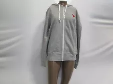 Comme Des Garcons Women's Zip-Up Hoodie Gray Size Large PLAY Red Heart