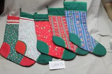 Lot of 5 Vintage Hand Made Christmas Stockings