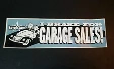 Kovel "I Brake For Garage Sales" Bumper Sticker Car Truck Vehicle Vintage Decal