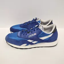 Reebok Mens 11.5 CL Nylon Leather Suede Classic Shoe Athletic Casual Sneakers