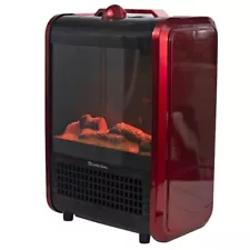 Portable Electric Tabletop Fireplace Heater Adjustable Thermostat 1200W for Home