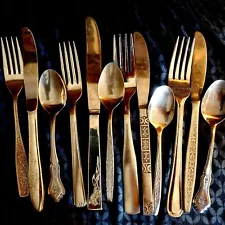 Vintage 4 Sets Stainless Mismatched Silverware Flatware Eclectic BOHO 12 Pc Mix