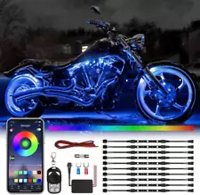 10 Pcs Motorcycle LED Light Kits, App Control Multicolor Waterproof Strip Lights