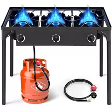 ZOKOP Portable 225,000-BTU 3 Burner Gas Cooker Outdoor Camping Picnic Stove BBQ