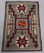 New ListingAntique Navajo Native American Indian Handwoven 100% Wool Large Rug 3'9" x 5'8"