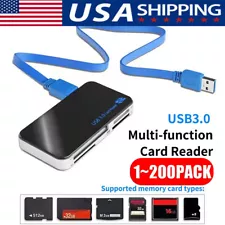 USB 3.0 Memory Card Reader Adapter 5GBPS Fit CF/TF/SD/Micro SD/XD/M2/MS Card LOT