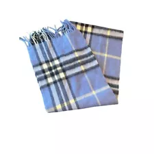 NWT Blue Tartan Plaid Fringe Edge Lambswool Scarf Muffler