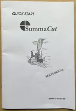 SummaCut Vinyl Cutting Machine Plotter Quick Start Manual Multilingual M19959 R3