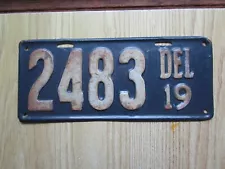 DELAWARE 1919 LICENSE PLATE - OLDER REPAINT - NR - O