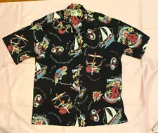 KoKo Island Jimmy Buffett Parrot Volcano Guitar Survive Men Shirt XL USA