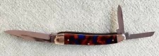 HANDSOME LARGE “BULLDOG BRAND” ETCHED GERMAN MADE 3-BLADE TRAPPER KNIFE -- WOW !