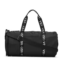 Victoria's Secret VSX NWT Duffle Bag Black Logo Pockets Gym Beach Sports School