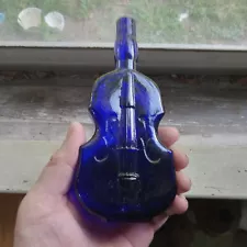 COBALT BLUE HAND BLOWN VIOLIN BOTTLE VBCA 2001 PAIRPOINT REAL NICE!