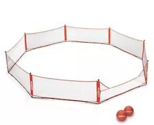 Gaga Ball Pit, Portable Gagaball Court 10Ft Equipped with Carry Bag, 2 Gaga Ball