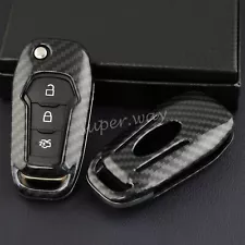 Carbon Fiber Flip Key Shell Cover Case For Ford F150 F250 Mondeo Ranger Focus4