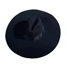 Fedora Wide Brim Hats for Men Wool Floppy Big Cap Fashion Black