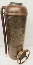 Antique 1905 METROPOLITAN Copper Brass Fire Extinguisher-Empty Very Nice!!